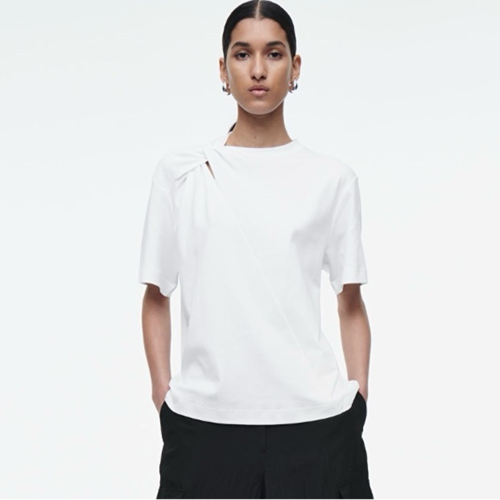 Cos twist neck t shirt white size S
